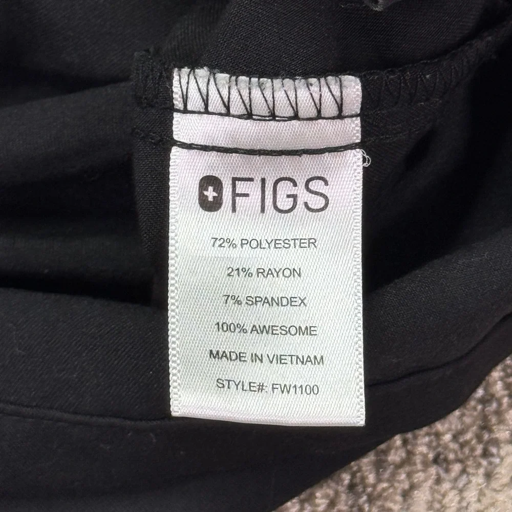 NWT‎ FIGS Women Black V-Neck Scrub Top Size Small Technical Collection FW1100